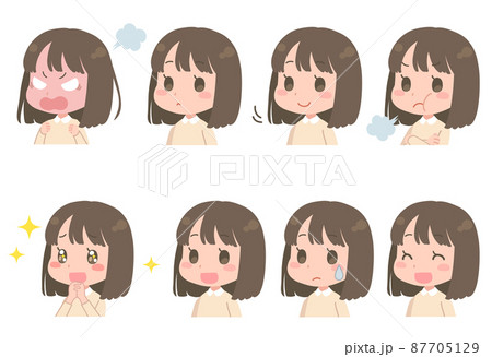 女の子の表情セット 87705129