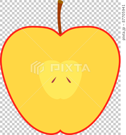 蘋果橫截面、一半和切片蘋果的簡單圖解 蘋果橫截面、一半和切片蘋果的簡單圖解 87705941