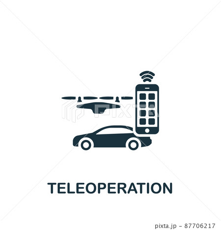 Teleoperation icon. Monochrome simple icon for templates, web design and infographics 87706217
