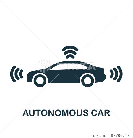 Autonomous Car icon. Monochrome simple icon for templates, web design and infographics 87706218