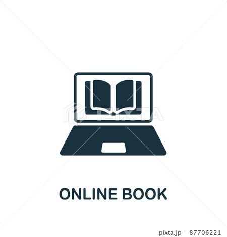 Online Book icon. Monochrome simple icon for templates, web design and infographics 87706221