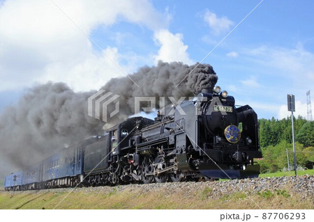 爆煙を噴いて走る釜石線のSL銀河 2021年秋 爆煙を噴いて走る釜石線のSL銀河 2021年秋 87706293