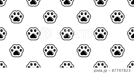 dog paw seamless pattern footprint french bulldog vector pet puppy breed cartoon doodle repeat wallpaper tile background illustration design isolated 87707823