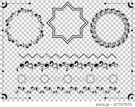 Ornament decoration ruled set 2 black 87707978