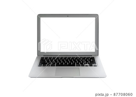 Laptop computer with blank screen isolated on white background 87708060
