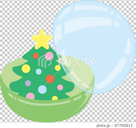 ガチャポンカプセルに入ったクリスマスツリー_カプセル半開き ガチャポンカプセルに入ったクリスマスツリー_カプセル半開き 87708815
