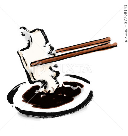 あわびのさしみの手描き和風イラスト 87709141