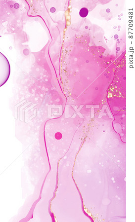 Vector pink coral banner. Hand drawn abstract paint brush stroke. 87709481