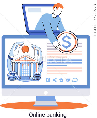 Online banking platform, remote bank service, online transaction system concept for mobile payment 87709773
