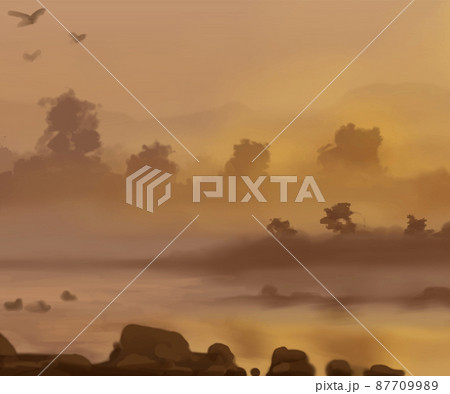 Landscape background. Abstract art template. Vector illustration. 87709989