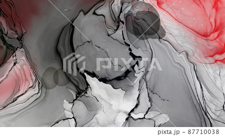 Black red ink brush stroke on white background. Black red ink brush stroke on white background. 87710038