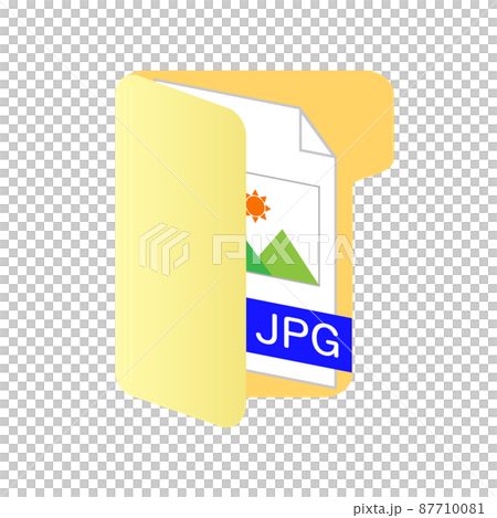 フォルダのアイコン。JPGファイルが入った黄色いフォルダ。 87710081