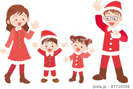 クリスマスのイメージ_家族4人 クリスマスのイメージ_家族4人 87710308