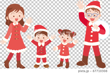 クリスマスのイメージ_家族4人 クリスマスのイメージ_家族4人 87710308