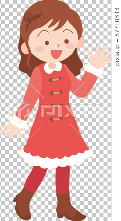 クリスマスコーデの女性 87710313