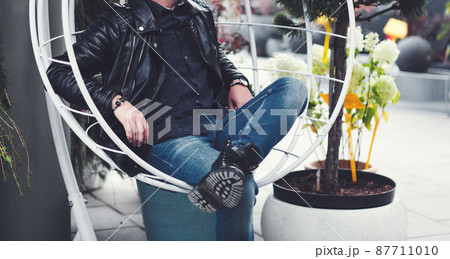 stylish man in leather jacket stylish man in leather jacket 87711010