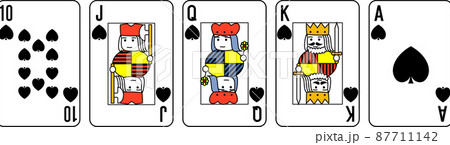 トランプ　ポーカー　ロイヤルストレートフラッシュ 87711142