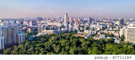Aerial view of Pechersk, a central neighborhood of Kiev, Ukraine 87711164