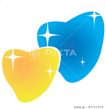 Ukraine flag icon in the shape of heart. Abstract patriotic ukrainian flag with love symbol. Blue and yellow conceptual idea - with Ukraine in his heart. Support for the country during the occupation 87711174