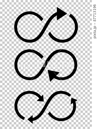 Illustration material: Simple infinite loop arrow set Illustration material: Simple infinite loop arrow set 87713196