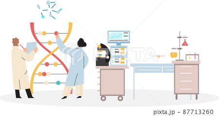 Scientist conducts researches, virology in lab, holding vaccine, syringe and wearing medical suit Scientist conducts researches, virology in lab, holding vaccine, syringe and wearing medical suit 87713260