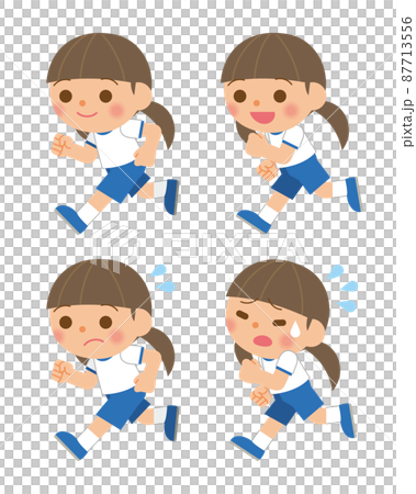 孩子們穿著運動服跑步 87713556