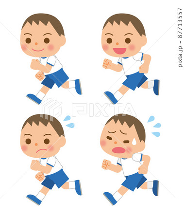 運動服で走る子供 87713557
