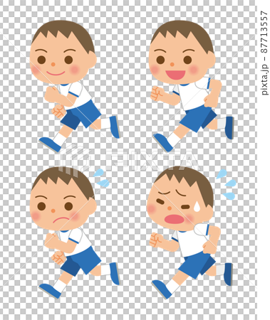 運動服で走る子供 87713557