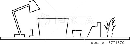 パソコン デスク インテリアの線画 背景 ベクター パソコン デスク インテリアの線画 背景 ベクター 87713704