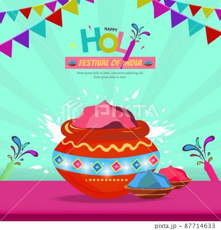 Happy Holi Indian Hindu Festive Colors Greetings Background Happy Holi Indian Hindu Festive Colors Greetings Background 87714633