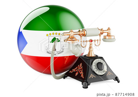 Phone with Equatoguinean Guinea flag. Communication services in Equatorial Guinea, concept. 3D rendering Phone with Equatoguinean Guinea flag. Communication services in Equatorial Guinea, concept. 3D rendering 87714908