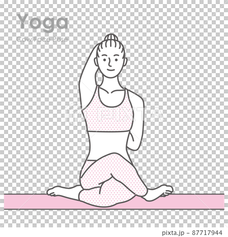 室内でヨガをする女性のイラスト 87717944