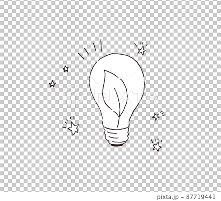 燈泡和生態圖像手繪線描 87719441