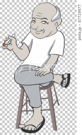 old man sitting on bench 87719977