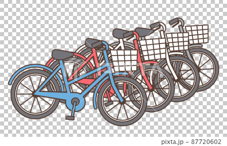 きれいに並んだ自転車 87720602