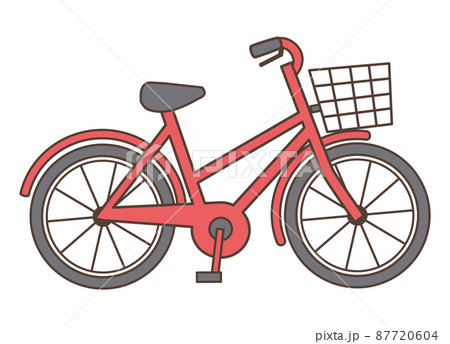 シンプルな赤色の自転車 87720604