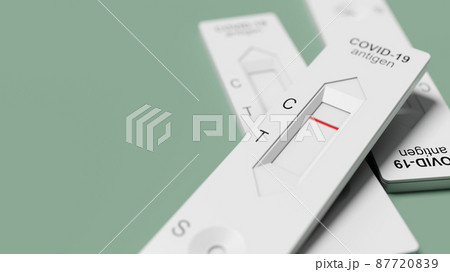 Negative test result by using rapid test device for COVID-19. 3d illustration Negative test result by using rapid test device for COVID-19. 3d illustration 87720839