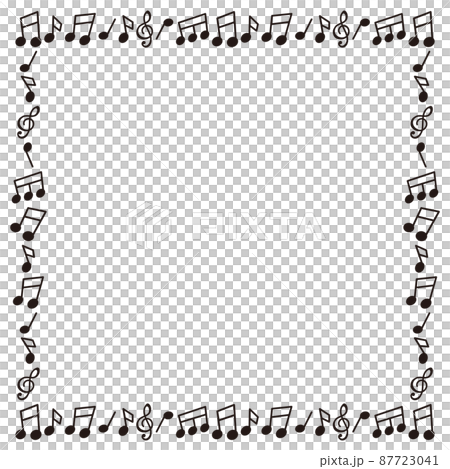 簡單音符的黑白插圖框架 簡單音符的黑白插圖框架 87723041