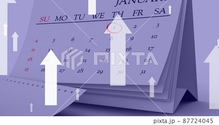 Image of arrows over calendar Image of arrows over calendar 87724045