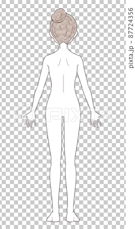 女の子 裸 全身 後ろ姿 87724356