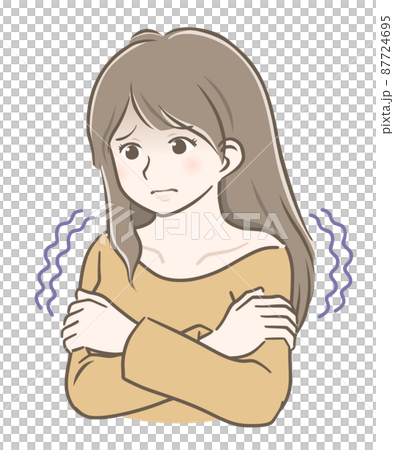 長頭髮的年輕女子發冷 長頭髮的年輕女子發冷 87724695