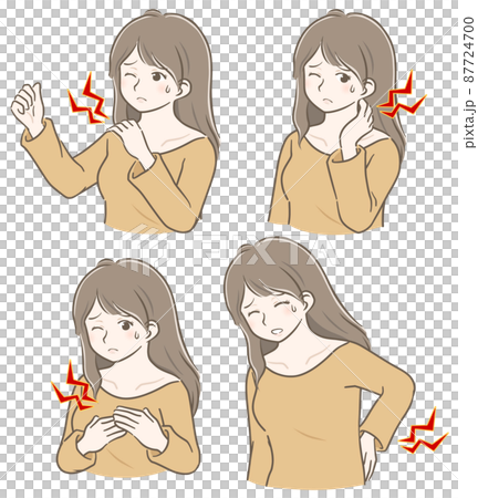 一個長頭髮的年輕女人,傷了各個部位 一個長頭髮的年輕女人,傷了各個部位 87724700