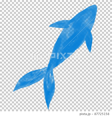 Illustration material Goldfish drawn in watercolor Blue 87725158