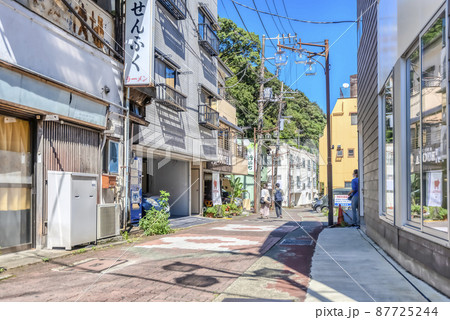 神奈川県箱根湯本 温泉街の風景の写真素材