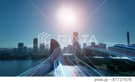 未来へと繋がる光の道　都市と発展 87727076