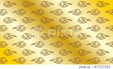 中華風の伝統模様の雲柄イラスト【背景・壁紙】 87727303