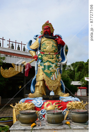 Public landmark of the ancient Chinese shrine Guan Yu, God of Fidelity. the Chinese God 87727506