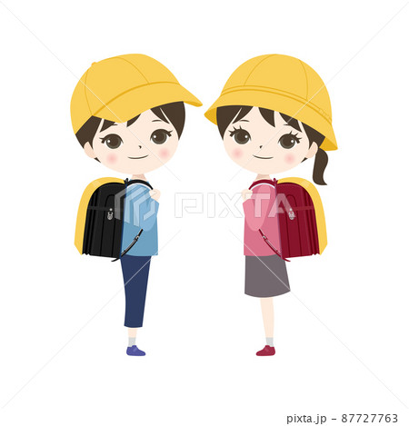 新一年生 男の子と女の子 桜なし 新一年生 男の子と女の子 桜なし 87727763