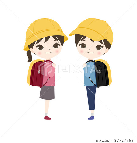 新一年生 女の子と男の子 桜なし 新一年生 女の子と男の子 桜なし 87727765