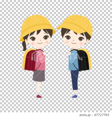 新一年生 女の子と男の子 桜なし 新一年生 女の子と男の子 桜なし 87727765